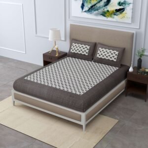 Jaipuri Cotton Printed Double Bedsheet With Two Pillow Covers