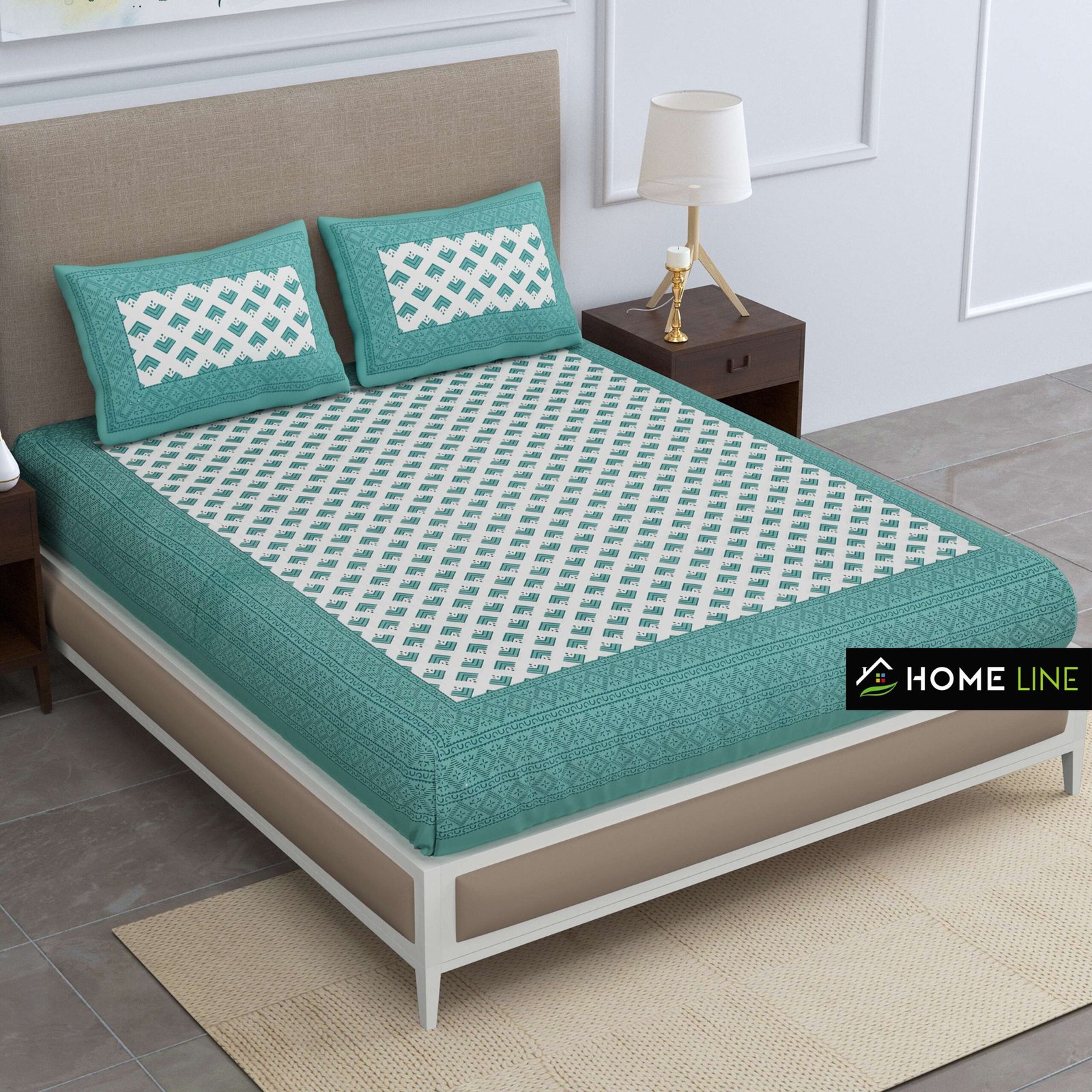 Jaipuri Cotton Printed Double Bedsheet With Two Pillow Covers